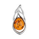 Pendentif en argent et Ambre baltique couleur cognac (dagen)