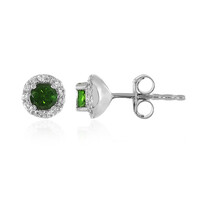 Boucles d'oreilles en argent et Diopside de Russie