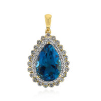 Pendentif en or et Topaze bleu de Londres