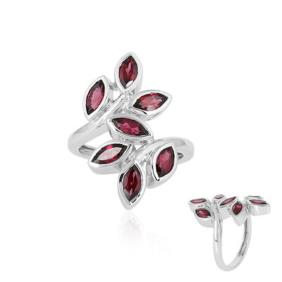 Bague en argent et Grenat Rhodolite framboise