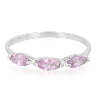 Bague en argent et Saphir pourpre de Ceylan non chauffé