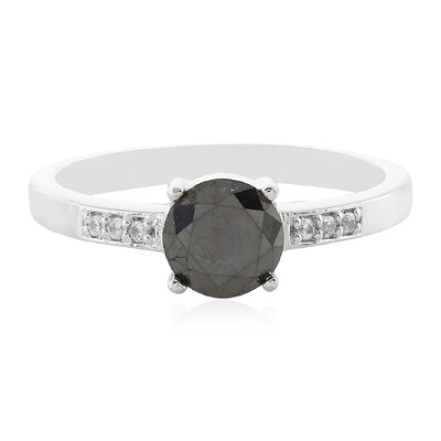 Bague en argent et Diamant noir