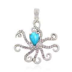 Pendentif en argent et Turquoise bleue de Mohavie