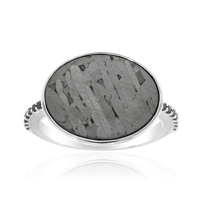 Bague en argent et Météorite d'Alétaï