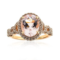 Bague en or et Béryl rose non chauffé