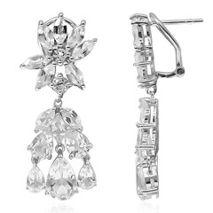 Boucles d'oreilles en argent et Topaze blanche