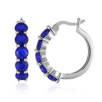 Boucles d'oreilles en argent et Spinelle bleu roi