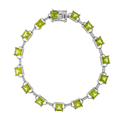Bracelet en argent et Péridot de l'Arizona
