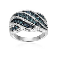 Bague en argent et Diamant bleu I3