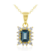 Collier en argent et Topaze bleu de Londres