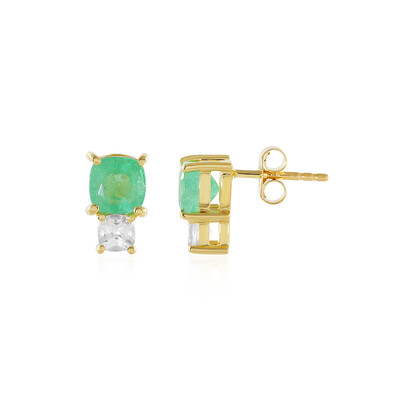 Boucles d'oreilles en argent et Emeraude de Russie