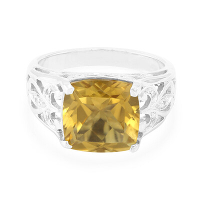 Bague en argent et Quartz champagne