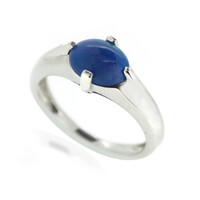 Bague en argent et Opale bleu néon