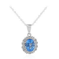 Collier en argent et Topaze Bleue Indigo