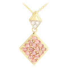 Collier en or et Saphir Padparadscha non chauffé (AMAYANI)