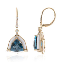 Boucles d'oreilles en or et Topaze bleu de Londres (CIRARI)