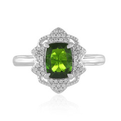Bague en argent et Diopside de Russie