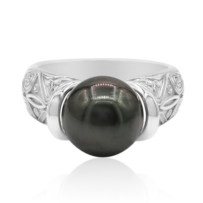 Bague en argent et Perle de culture de Tahiti (TPC)
