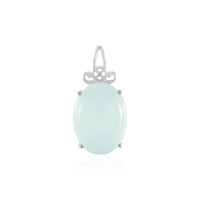 Pendentif en argent et Calcédoine d'eau