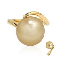 Bague en or et Perle dorée des mers du sud (TPC)