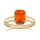 Bague en or et Opale de feu mexicaine AAA