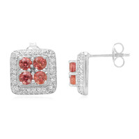 Boucles d'oreilles en argent et Rubis rouge du soir