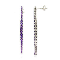 Boucles d'oreilles en argent et Améthyste de Zambie