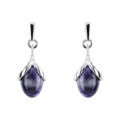 Boucles d'oreilles en argent et Charoïte