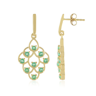Boucles d'oreilles en argent et Emeraude de Russie