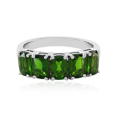Bague en argent et Diopside de Russie