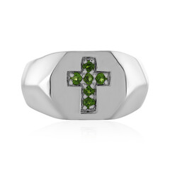 Bague en argent et Diopside de Russie