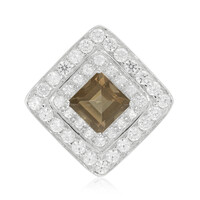 Pendentif en argent et Quartz fumé