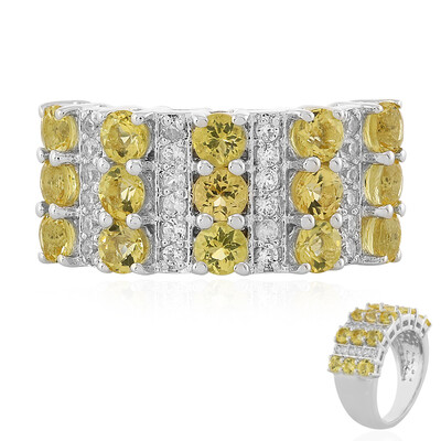 Bague en argent et Béryl doré