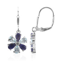Boucles d'oreilles en argent et Topaze bleu ciel