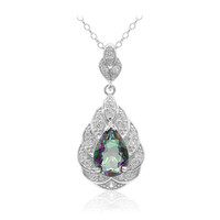 Collier en argent et Quartz mystique vert