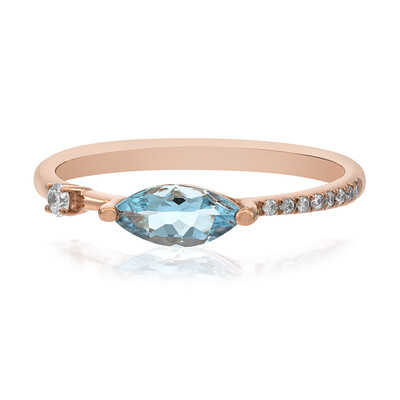 Bague en or et Aigue-Marine du Brésil AAA (CIRARI)