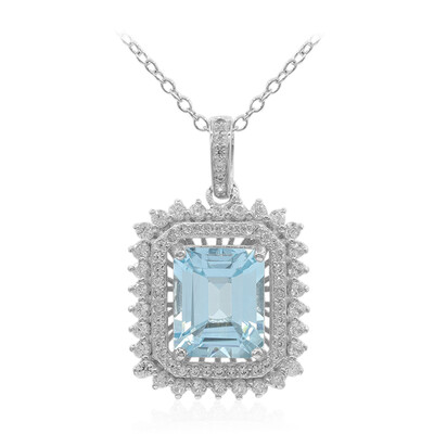 Collier en argent et Topaze bleu ciel