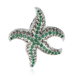 Pendentif en argent et Emeraude de Zambie (Annette classic)