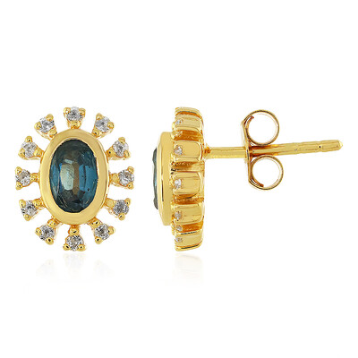 Boucles d'oreilles en argent et Kyanite bleu pétrole