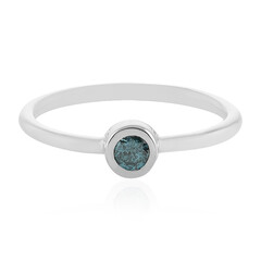 Bague en argent et Diamant bleu