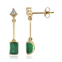 Boucles d'oreilles en or et Emeraude de Zambie