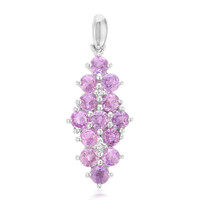 Pendentif en argent et Saphir pourpre de Ceylan non chauffé