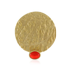 Pendentif en argent et Opale rouge d'Éthiopie
