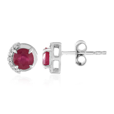 Boucles d'oreilles en argent et Rubis de Bemainty