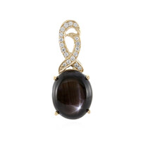 Pendentif en or et Saphir étoilé noir