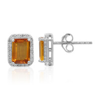 Boucles d'oreilles en argent et Citrine Madère