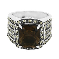 Bague en argent et Quartz fumé