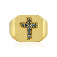 Bague en argent et Diamant bleu I4