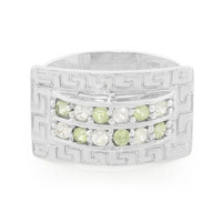 Bague en argent et Saphir vert