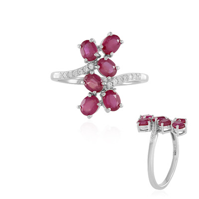 Bague en argent et Rubis de Madagascar